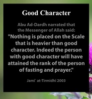 Rank of person with Good character Hadith Jami Tirmidhi 2003